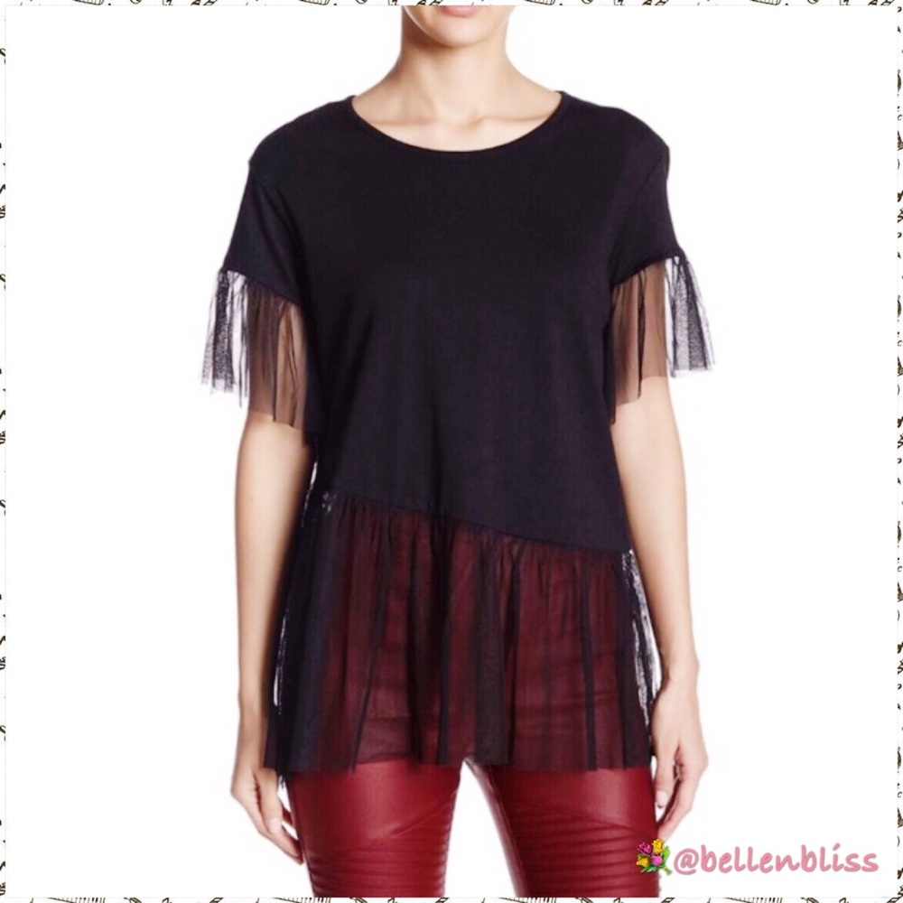 ✨Abound Black Mesh Mix Top, Size M